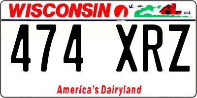 WI license plate 474XRZ