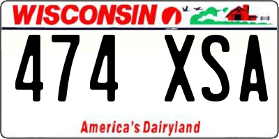 WI license plate 474XSA