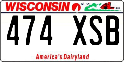 WI license plate 474XSB