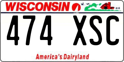 WI license plate 474XSC