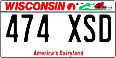 WI license plate 474XSD