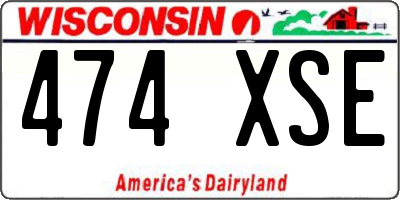 WI license plate 474XSE