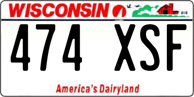 WI license plate 474XSF