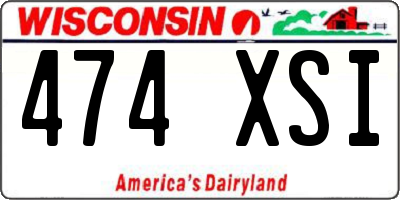 WI license plate 474XSI