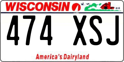 WI license plate 474XSJ