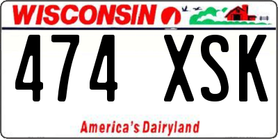 WI license plate 474XSK