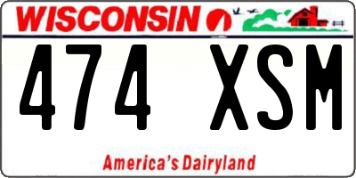 WI license plate 474XSM