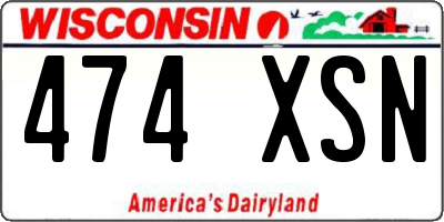 WI license plate 474XSN