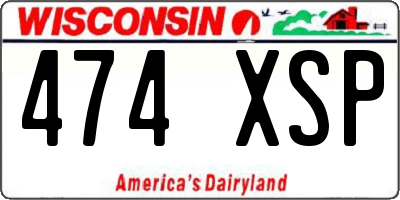 WI license plate 474XSP