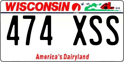 WI license plate 474XSS