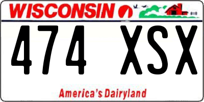 WI license plate 474XSX