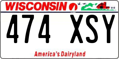 WI license plate 474XSY
