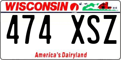 WI license plate 474XSZ