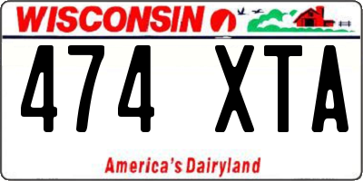 WI license plate 474XTA