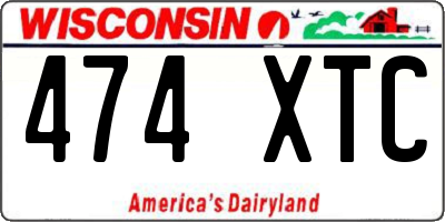 WI license plate 474XTC