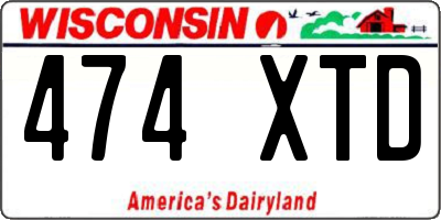 WI license plate 474XTD