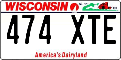 WI license plate 474XTE