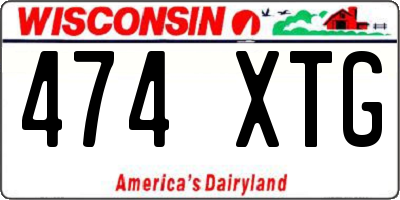 WI license plate 474XTG