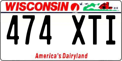 WI license plate 474XTI