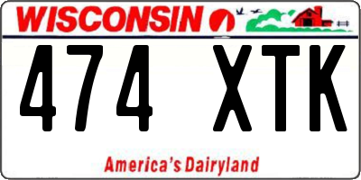WI license plate 474XTK