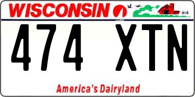 WI license plate 474XTN