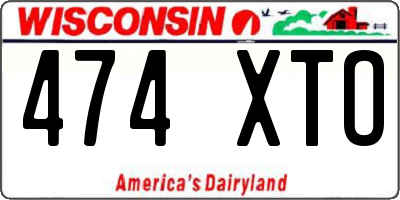 WI license plate 474XTO