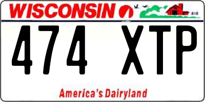WI license plate 474XTP