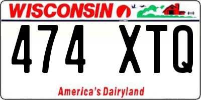 WI license plate 474XTQ