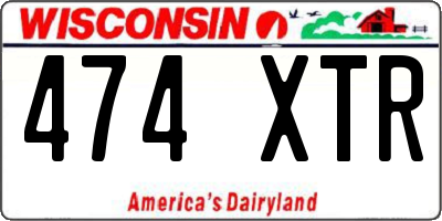 WI license plate 474XTR