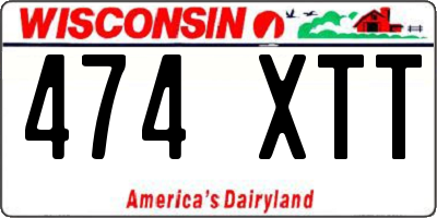 WI license plate 474XTT