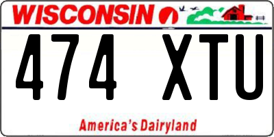 WI license plate 474XTU