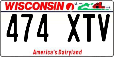 WI license plate 474XTV