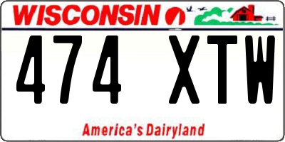 WI license plate 474XTW