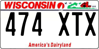 WI license plate 474XTX
