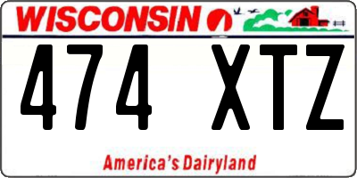 WI license plate 474XTZ