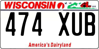 WI license plate 474XUB