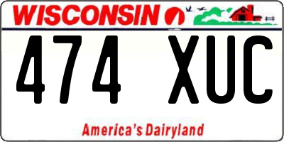 WI license plate 474XUC