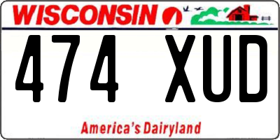 WI license plate 474XUD