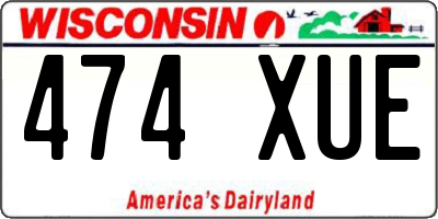 WI license plate 474XUE