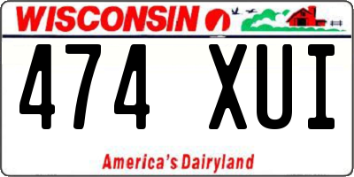 WI license plate 474XUI