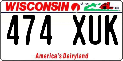 WI license plate 474XUK