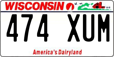 WI license plate 474XUM