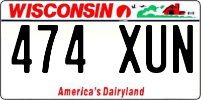 WI license plate 474XUN
