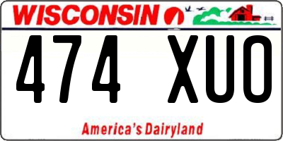 WI license plate 474XUO