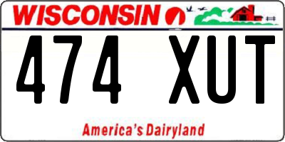 WI license plate 474XUT