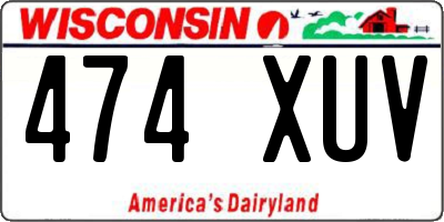 WI license plate 474XUV