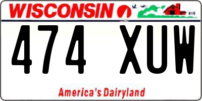 WI license plate 474XUW