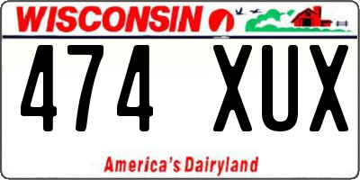 WI license plate 474XUX