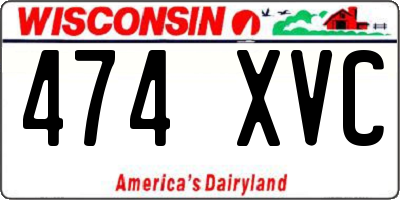 WI license plate 474XVC