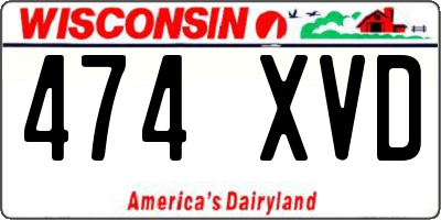 WI license plate 474XVD